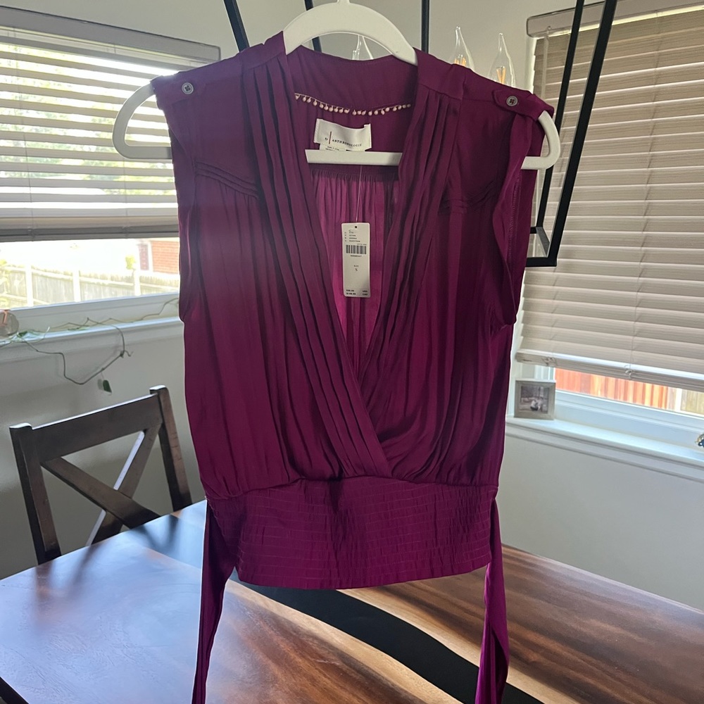 NWT Anthropologie deep V sleeveless top